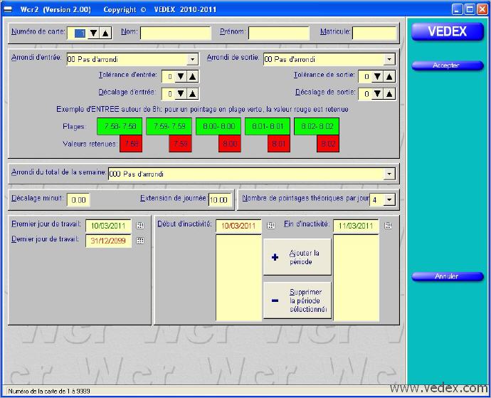 Wcr2 écran paramètres, menu à droite